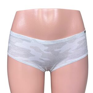 NWT Victoria's Secret PINK Light Gray Camo‎ Seamless Hipster Panty Small